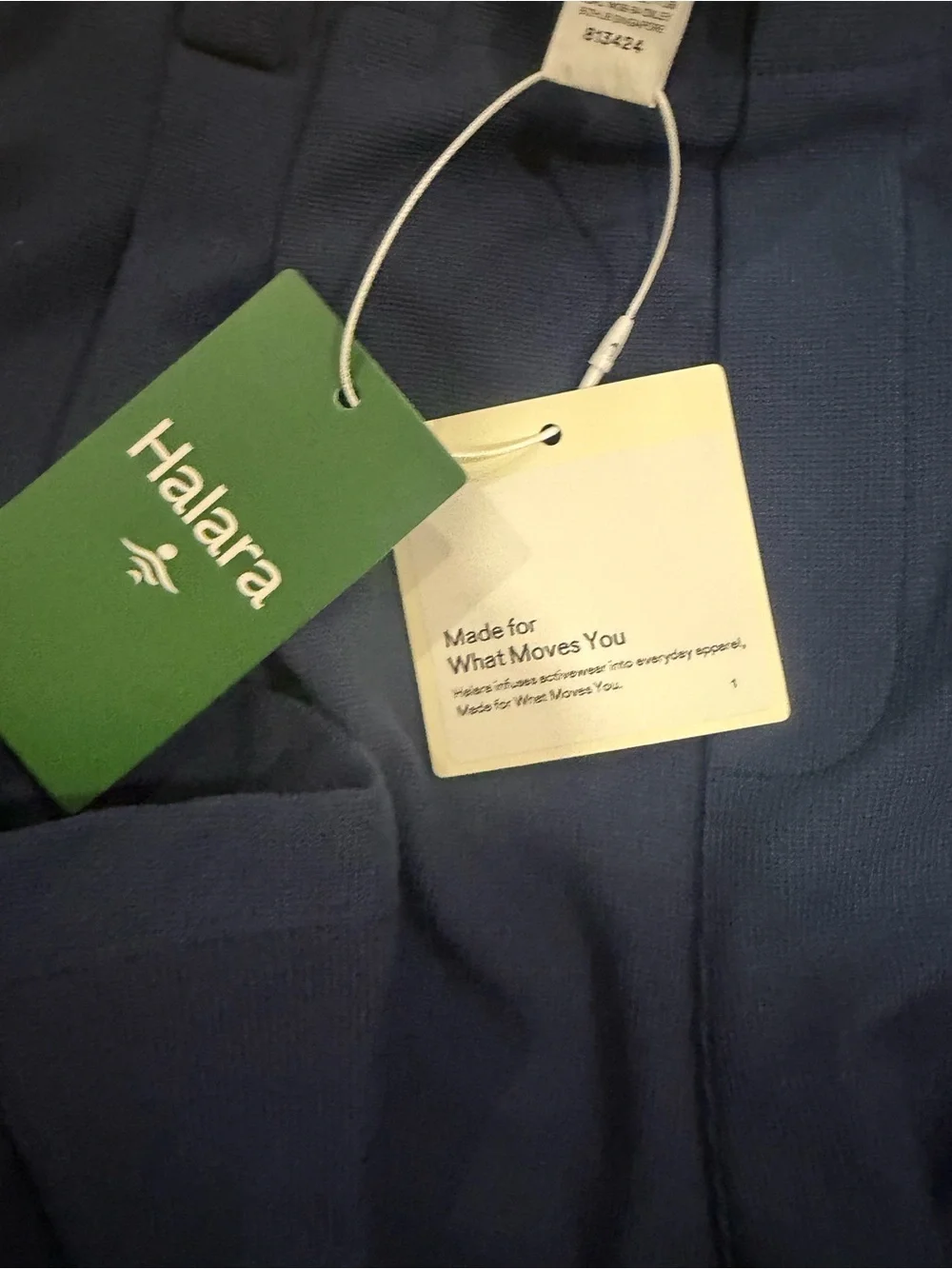 HALARA Navy Wide Leg Pleated Pants